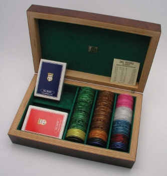 Wooden Poker box PARIGI 117 Chips 2 decks