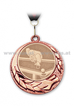 Medal Pool-Billiard bronze with Ribbon