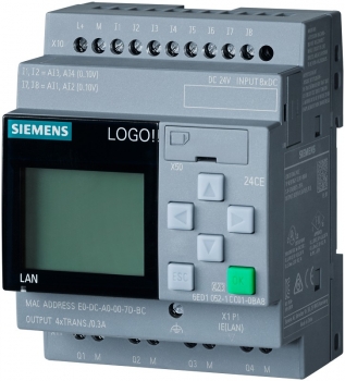 LOGO 8 Basic with 6-digit. LCD-Display, Keyboard, Ethernet 24 CE DC 24 V