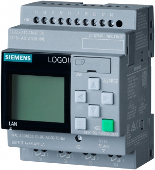 LOGO 8 Basic mit 6-zeilig. LCD-Display, Tasten, Ethernet, 12/24 RCE DC 12-24 V
