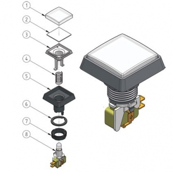 Leuchttaster quadratisch 51x51 mm