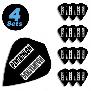 4 Flight Sets (12 pcs) Kite Polyester PenTathlon black