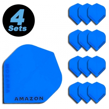 4 Flight Sets (12 Stk) Standard Polyester Extra Strong transparent blau