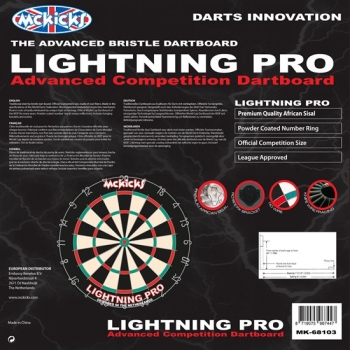 Dartboard McKicks Lighting Pro inklusive Wandhalterung