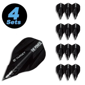 4 Flight Sets (12 pcs) Edge Ghost Power Bolt black Phil Taylor