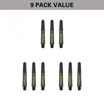 Shaft set (9 pcs) Nylon Pro Grip TAG black & green 2BA