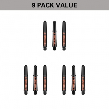 Shaft set (9 pcs) Nylon Pro Grip TAG orange & black 2BA