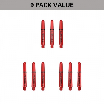 Shaft set (9 pcs) Nylon Pro Grip TAG red & black 2BA