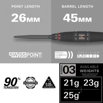 Steel Darts Set Scope 03 90% Swiss Point 2024