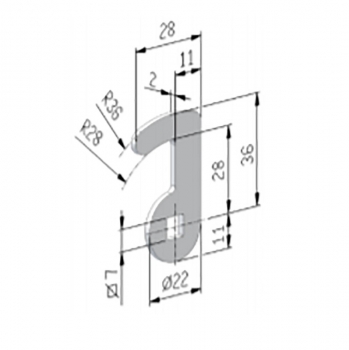 Cam for lock 47 mm