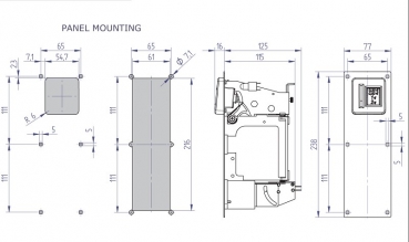 Vertical Frontplate for 3,5" coinvalidator