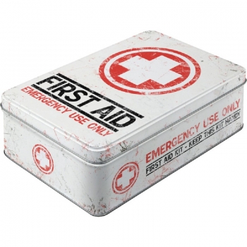 Tin box flat L - First Aid - 2,5 Liter