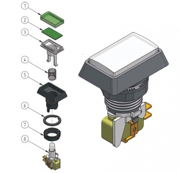 Leuchttaster rechteckig 51x31 mm