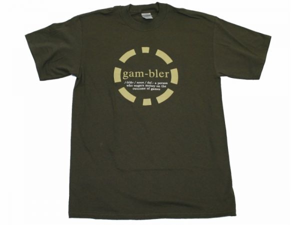 Poker Tshirt "Gambler" Größe M, olive