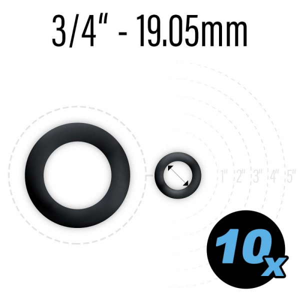 Rubber ring 3/4" black, 10 pcs.