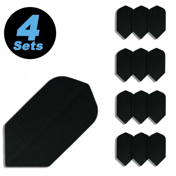 4 Flight Sets (12 pcs) Slim Nylon black