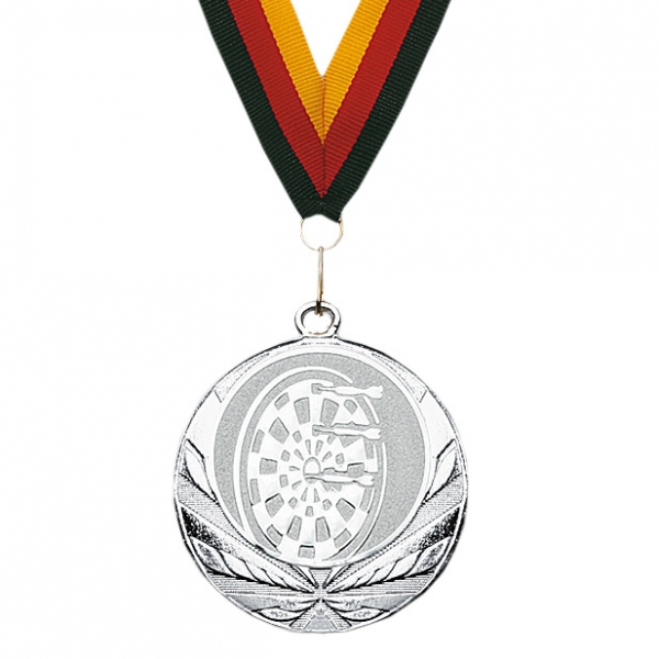 Medal Dartboard silver with ribbon