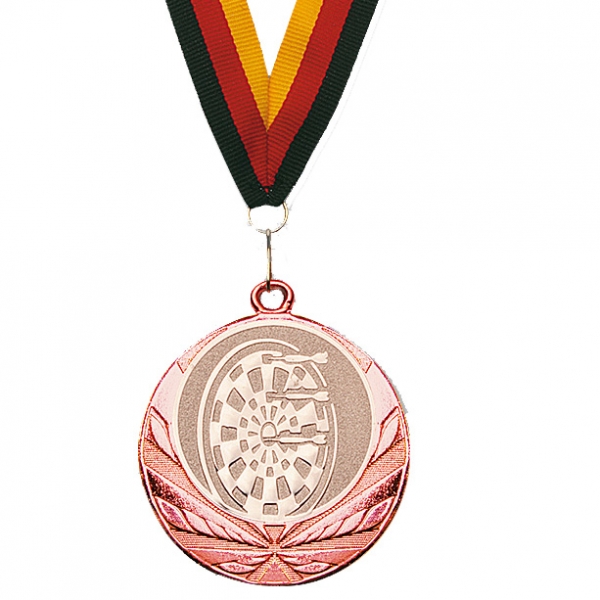 Dart-Medaille mit Band, bronze