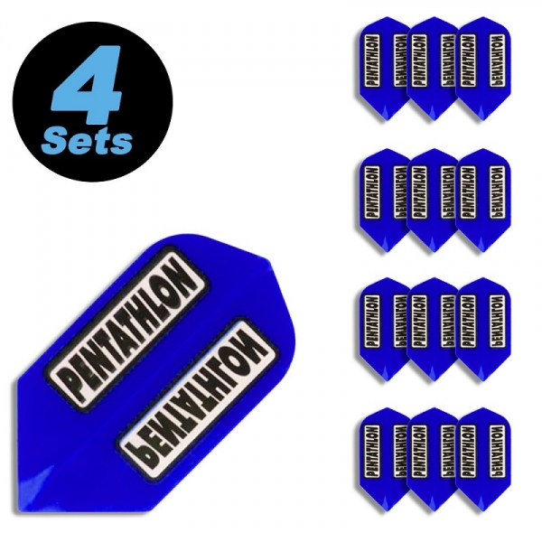 4 Flight Sets (12 pcs) Slim Polyester PenTathlon clear blue