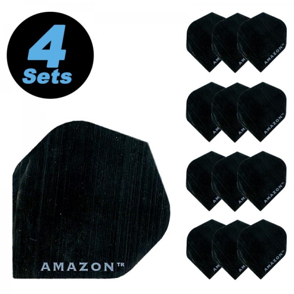 4 Flight Sets (12 pcs) Standard Polyester extra strong black transp