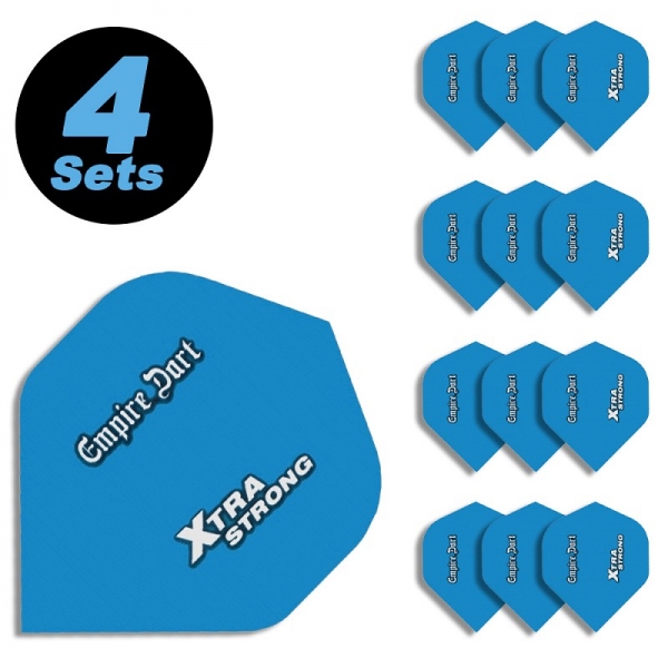 4 Flight Sets (12 pcs) Standard Polyester Dart Xtra-Strong blue