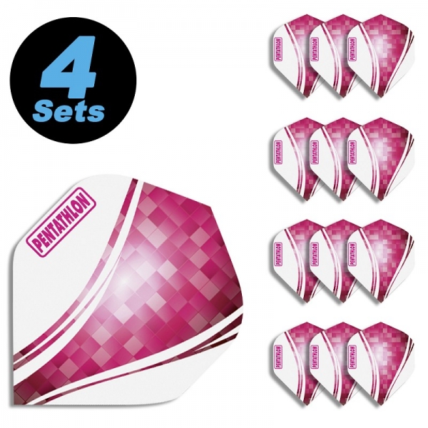 4 Flight Sets (12 pcs) Standard Polyester pink