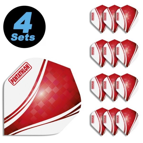 4 Flight Sets (12 pcs) Standard Polyester red