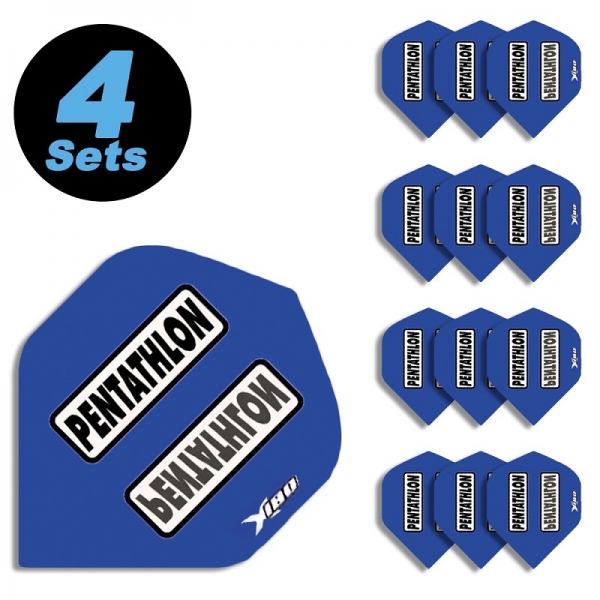 4 Flight Sets (12 Stk) Standard Polyester Pentathlon blau HD180 super strong