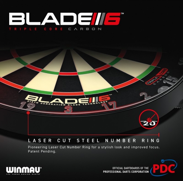 Dartboard Winmau Blade 6 Triple Core Carbon