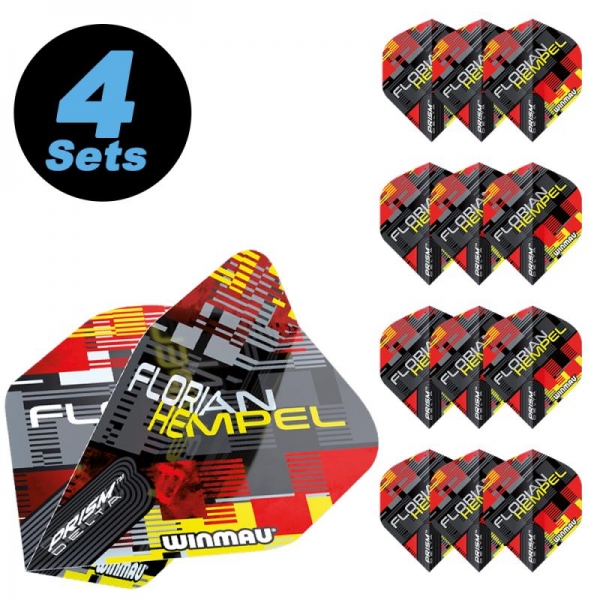 4 Flight Sets (12 pcs) Prism Delta Florian Hempel black/red