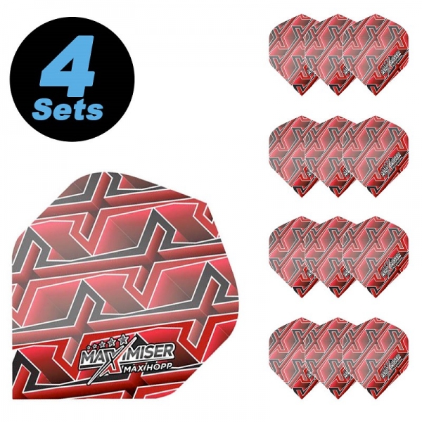 4 Flight Sets (12 pcs) Standard Max Hopp RED