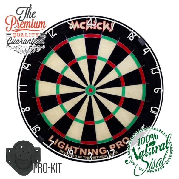 Dartarena McKicks Lighting - Dartboard mit Auffangring, Markerboard und Abwurflinie