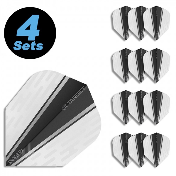 4 Flight Sets (12 pcs) Standard Vision Ultra white/black