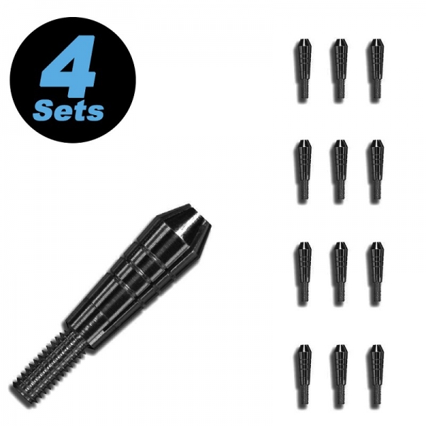 4 replaceable Top sets (12 pcs) for Titanium Power Shafts Phil Taylor Generation 4 black