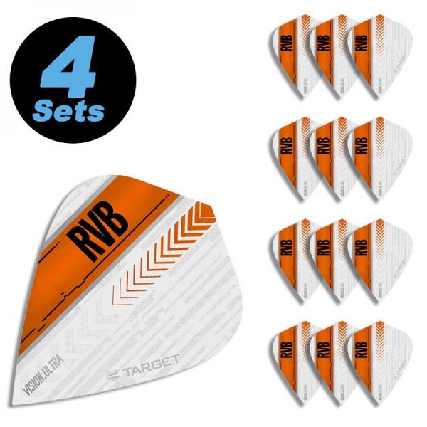 4 Flight Sets (12 pcs.) Kite White Vision Raymond van Barneveld RVB