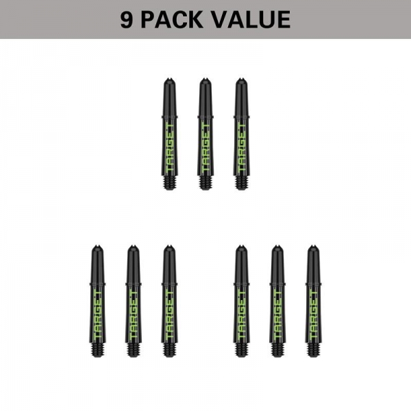 Shaft set (9 pcs) Nylon Pro Grip TAG black & green 2BA