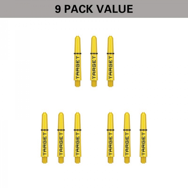 Shaft set (9 pcs) Nylon Pro Grip TAG yellow & black 2BA