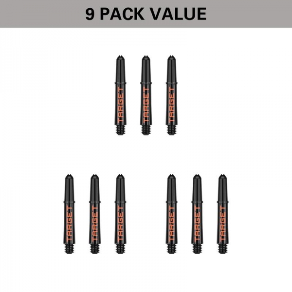 Shaft set (9 pcs) Nylon Pro Grip TAG orange & black 2BA