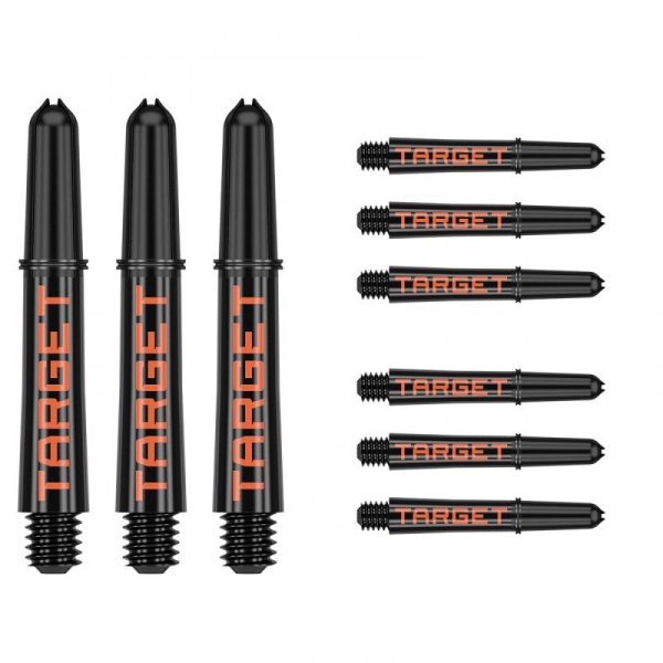 Shaft set (9 pcs) Nylon Pro Grip TAG orange & black 2BA