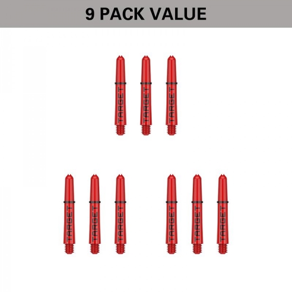 Shaft set (9 pcs) Nylon Pro Grip TAG red & black 2BA