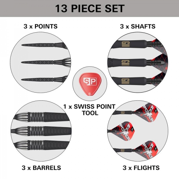 Steel Darts (3 pcs) Phil Taylor Raw Power Gen 11 95%