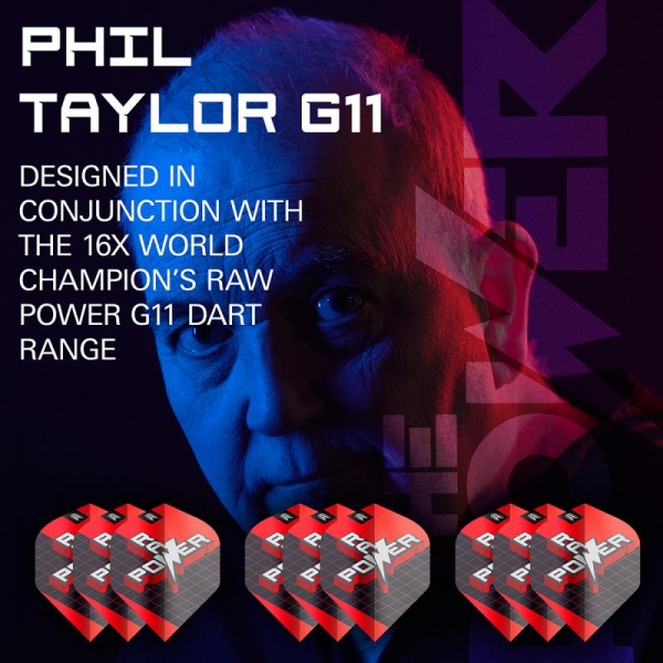 3 Flight Set (9 Stück) Phil Taylor Raw Power G11 Pro Ultra