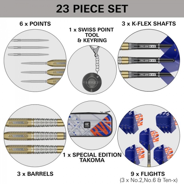 Steel Dartset CHRONO van Barneveld RVB 95% Swiss Point