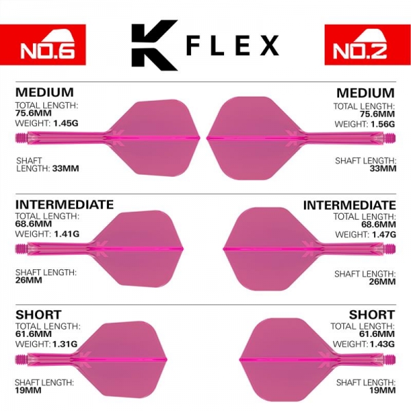 K-FLEX (3 Stk) Flight & Schaft (No 6) neon pink