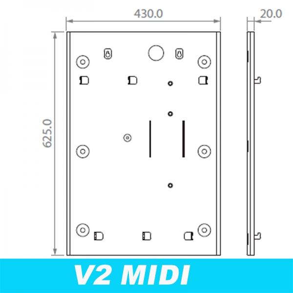 Wall-mounting plate for Midi V2 Changemachine & Tokenvendingmachine