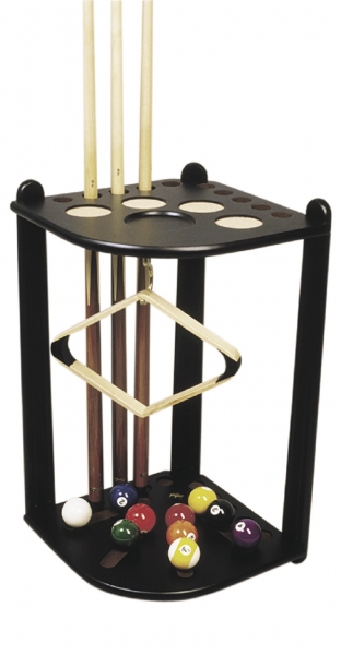 Cue Stand Corner black for 10 Cues/4 Cups and Ashtray