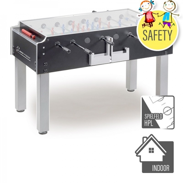 Soccertable Indoor F2 with Top Class, HPL playfield, Safety-rods