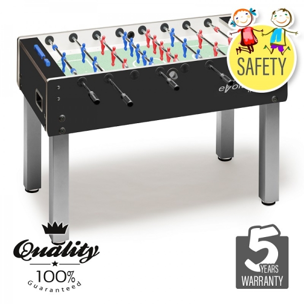 Football Table Garlando G500 Evolution, Glass Playfield, Safety-Rods