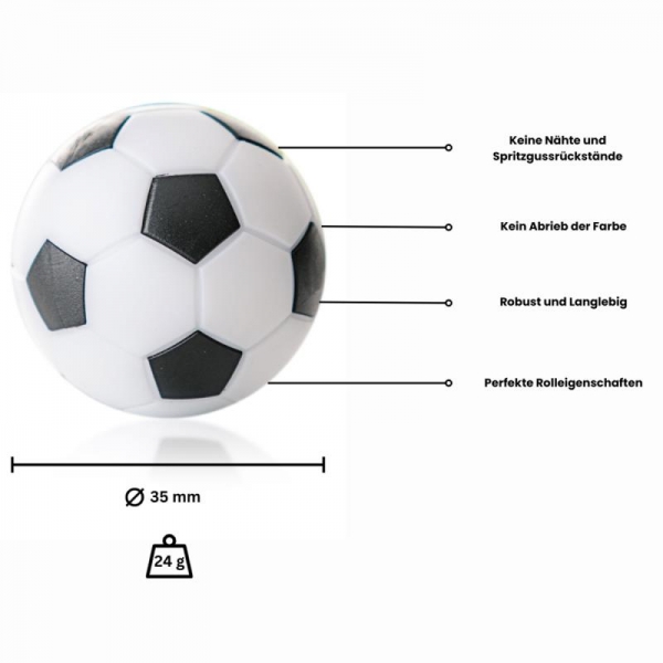 Ball für Fußballtisch Farben Mix  D 35 mm 24 g