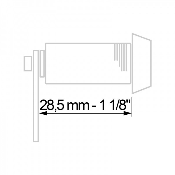 Schloß mit 2 Rundschlüssel KD, Länge 28,6 mm - 1 1/8"